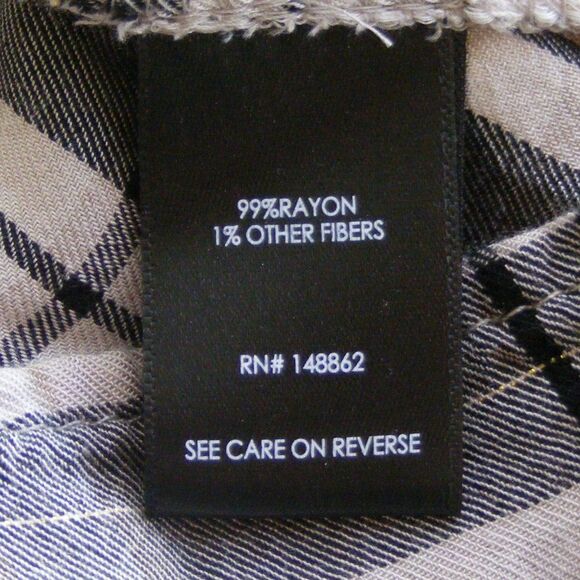 TORRID Top, 2/2XL, Tan Plaid, Roll Cuffs/Strap, Cloth covered buttons - Picture 11 of 12